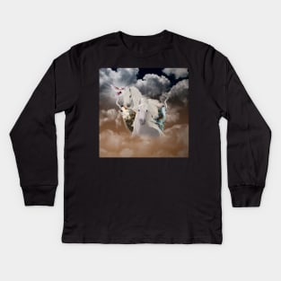 Wonderful wild animals, wolves and unicorns Kids Long Sleeve T-Shirt